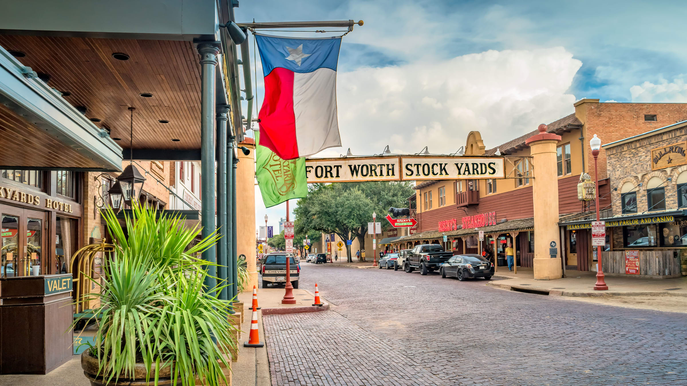 Fort Worth Stock Yards street view.