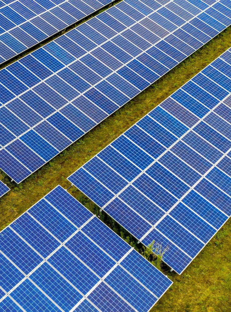 Solar farm on dutch countryside in Groningen